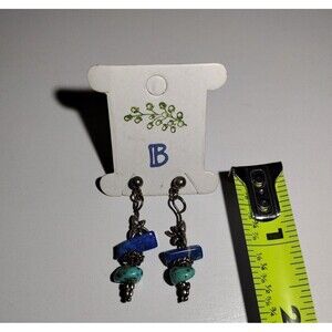 Turquoise & Lapis Handmade Dangle Earrings